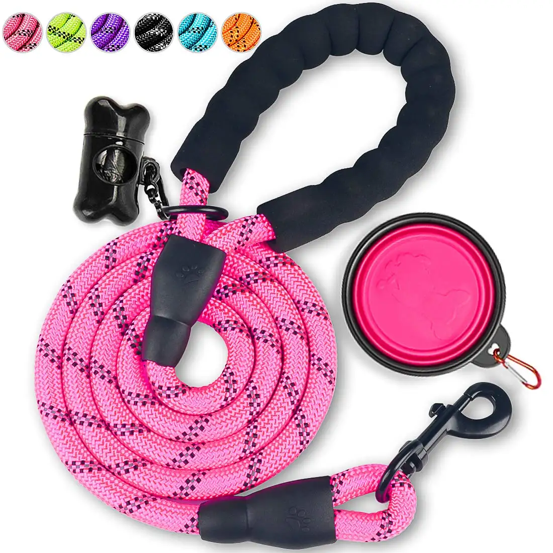 New Design Custom Luxury Hands Free Dog Leash Multiple Colors Lead Dog Rope Leash Dog Collar Leashes