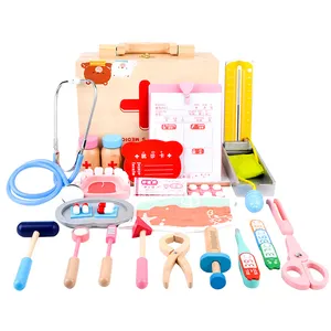 Высококачественный детский врачебный игрушечный набор инъекционный инструмент деревянная коробка для имитации реальной жизни Игрушки для девочек подарки Домашний стетоскоп