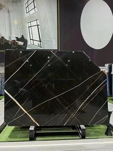 Prix usine Noir Aziza marbre noir avec veines d'or blanc dalles <span class=keywords><strong>de</strong></span> marbre Dorato polies pour comptoir <span class=keywords><strong>de</strong></span> salle <span class=keywords><strong>de</strong></span> bain - Product Image 2