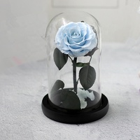 Cadeaux de Noël et de la Saint-Valentin en gros, rose éternelle conservée dans un dôme en verre