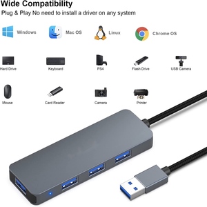 4 trong 1 thiết bị ngoại vi phụ kiện USB 3.0 HUB 4 cổng USB một hub với đèn báo - Product Image 5