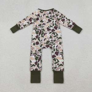 RTS automne enfant en bas âge chasse Camouflage canards colvert imprimer nouveau bébé vêtements de nuit fermeture éclair Footie dormeurs nouveau-né vêtements de nuit en gros - Product Image 3