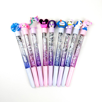 Stylo Gel Licorne Promotionnel avec Sable Mouvant, Cadeau Mignon en Plastique, Stylo à Paillettes Flottantes Dessin Animé 0.5mm Marque Ango Personnalisable