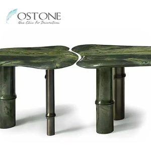 Hiện đại chất lượng hàng đầu màu xanh lá cây đá cẩm thạch tự nhiên Bàn cà phê đá cẩm thạch trung tâm bảng - Product Image 6