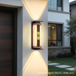 Solar Wall Light Outdoor Waterproof Up Down Gate <b>Post</b> Lamp Villa Garden Courtyard Balcony <b>Fence</b> <b>Lighting</b> - Product Image 1