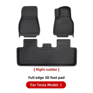 Best Verkochte Custom 3 Stuks Tapijt Auto Vloermatten Set 17-23 Jaar Model 3 Rechts Roer Tesla Antislip Front Voor Interieur