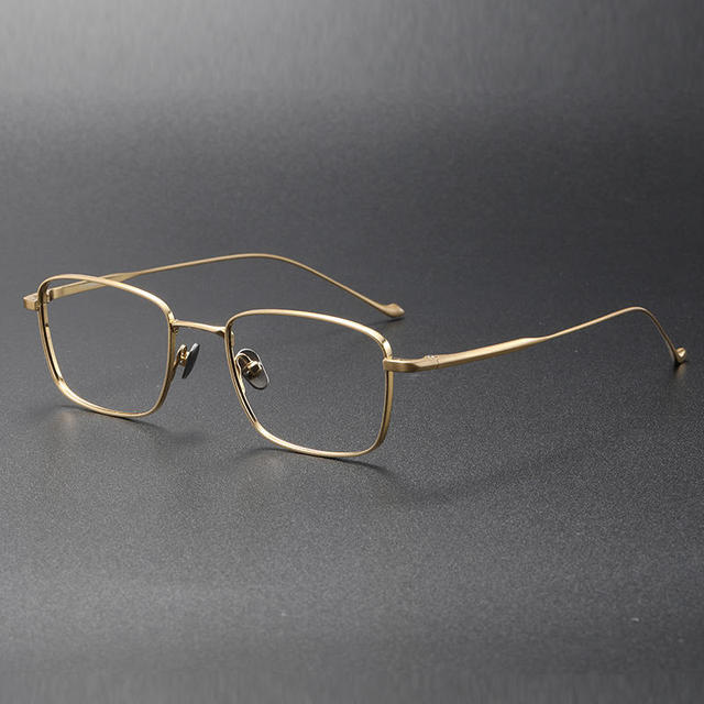 Chord-f Unisex Titanium Metal Glasses Frame Men's Business Classic Square Style with Fast Delivery Gold Color Simple Pattern