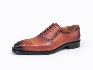 Zapatos Oxford Brogue de Cuero Pátin Color Bronceado para Hombre, con Cordones, Punta Puntiaguda, Antideslizantes, Elegantes para Oficina, Carrera, Boda, Venta al por Mayor - Product Image 5