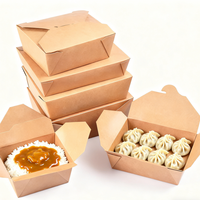 Pochettes en papier kraft biodégradables et écologiques pour nouilles et salades, avec estampage à chaud personnalisable