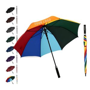 Promotional Gift Custom logo 27inch <b>Windproof</b> Waterproof Stick Branded 8k Golf <b>Umbrella</b> Double Layer Golf <b>Umbrella</b> - Product Image 1