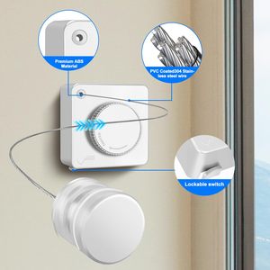 En stock Corde à <span class=keywords><strong>linge</strong></span> rétractable murale pour <span class=keywords><strong>le</strong></span> séchage du <span class=keywords><strong>linge</strong></span> à l'intérieur et à l'extérieur avec corde de 4.2m - Product Image 3