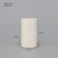 Flacon en plastique HDPE blanc personnalisé par le fabricant, 120 ml, 150 ml, pour capsules et pilules, avec bouchon