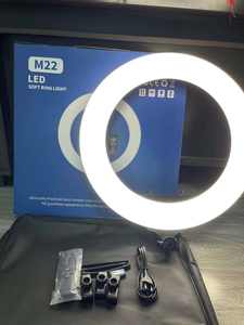 Anneau vidéo de 22 pouces Dimmable 3 anneaux de support de téléphone Tiktok <span class=keywords><strong>56</strong></span> <span class=keywords><strong>cm</strong></span> Station lumière support mural pour barbier éclairage photographique - Product Image 3