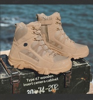 Bottes de randonnée montantes tactiques d'extérieur pour homme / Chaussures de camping grande taille respirantes unisexe pour l'été en cuir véritable