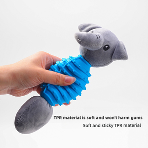 Interactive Durable Self Amusing <strong>Dog</strong> <strong>Toy</strong> With TPR Chew and Elephant <strong>Frog</strong> Fox Squirrel Plush Squeaker Teeth Cleaning Feature - Product Image 3