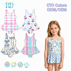 <span class=keywords><strong>Maillot</strong></span> <span class=keywords><strong>de</strong></span> <span class=keywords><strong>bain</strong></span> une pièce à volants pour bébés filles, <span class=keywords><strong>maillot</strong></span> <span class=keywords><strong>de</strong></span> <span class=keywords><strong>bain</strong></span> imprimé pour tout-petits avec jupe, protection solaire, respirant, en nylon et élasthanne, OEM - Product Image 1