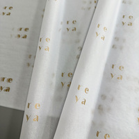 MOQ 100 pièces, papier d'emballage personnalisé pour vêtements, papier d'emballage personnalisé pour fleurs, rouleaux de papier de soie blanc imprimé de luxe