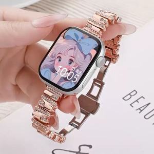 Cinturini per Orologio in Metallo con Diamanti Scintillanti alla Moda per Apple Watch Serie 11 10 9 8 42mm 46mm 49mm, Cinturino Sostitutivo - Product Image 4