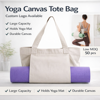 Sac fourre-tout en toile JUXIN pour le yoga, motif lettres imprimé avec logo personnalisé, taille moyenne, style bohème plage, poignée supérieure, longueur de la poignée pour femme