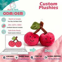 Vente en gros d'usine : Peluches créatives en forme de fruits, miniatures, pendentifs en peluche, jouets doux en forme de cerise, brodés, anti-stress