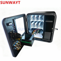 Mini distributeur automatique de table pour snacks, à monnayeur et cartes, en métal noir, personnalisable pour centre commercial
