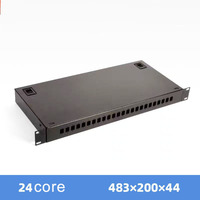 Merek Zxofc rak 24-Port-terpasang 19 inci 19 inci rak-mount serat optik Splice distribusi tingkat telekomunikasi menebal