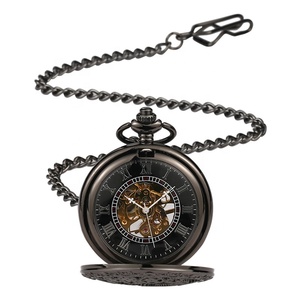 <span class=keywords><strong>Montre</strong></span> de poche mécanique rétro romaine en bronze creux avec chaîne de clés - Product Image 4