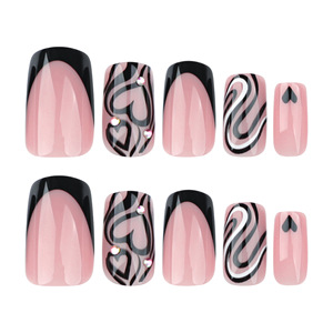 <span class=keywords><strong>Faux</strong></span> ongles personnalisables en strass colorés en forme de cœur, à porter, DIY, vente en gros - Product Image 5
