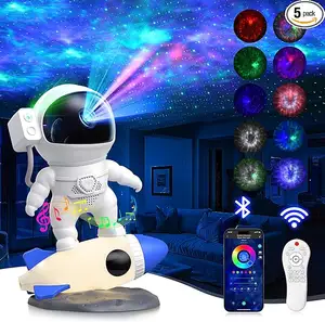宇航员银河投影仪星星夜灯，带定时器和遥控器的星云太空伙伴投影仪，儿童成人卧室礼物