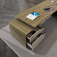 Bureau de direction ergonomique moderne LIWEI avec panneau design, extensible et durable, en bois, pour PDG, usage haut de gamme et luxueux