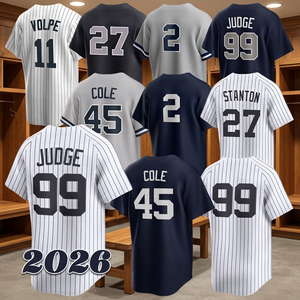 เสื้อเบสบอลปี 2026 แบบเย็บ ขนาด S ป้องกันแบคทีเรีย มีสินค้าในสต็อก เดเร็ก เจเตอร์ แอรอน จู๊ดจ์ แอนโทนี โวลเป้ เจอร์ริท โคล จานคาร์โล สแตนตัน - Product Image 2