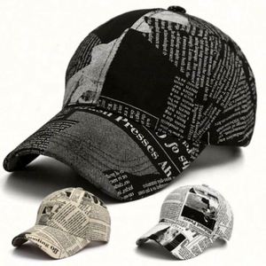 Gorras para Hombre y Mujer, Primavera Verano, Moda Retro, Gorra de Béisbol con Diseño de Periódico, Gorra Coreana para Deportes al Aire Libre, Protección Solar - Product Image 1