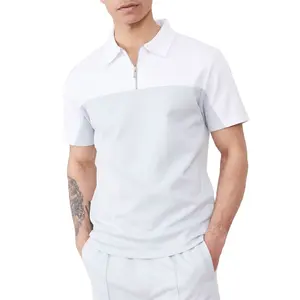 Promoção propaganda camisa polo impressão personalizada camiseta homens colarinho camisetas com zíper
