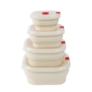 Silicone Folding Bowl Rectangle 1 Compartment Collapsible Food Storage For Adults Students Outdoor Use - Product Image 2