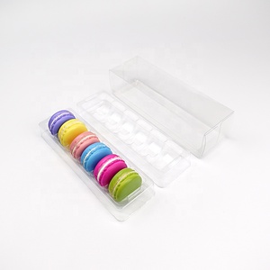 Custom 6 pcs macaron transparent plastic blister tray with outer clear plastic packaging box