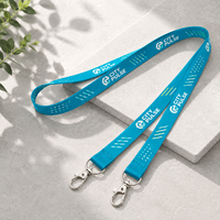 Cordons de cou en polyester à double sublimation de haute qualité avec doubles crochets pour badges d'identification du personnel, cadeaux promotionnels d'entreprise
