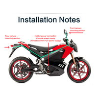 Rétroviseur de moto DVR, rétroviseur de moto CE OEM2, caméra LCD étanche à 2 canaux, universel pour voiture