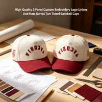 Gorra de Béisbol de Alta Calidad, Estilo Dad Hat, con 5 Paneles, de Algodón, con Logotipo Bordado en 3D, Personalizada por Fábrica con Certificación BSCI