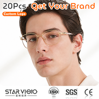 Monture de lunettes optiques carrées en métal doré de luxe avec logo personnalisé, pour femmes, en acétate, élégante et tendance