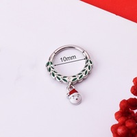 Anneau de nez en acier inoxydable 316L pour Noël, piercing clicker, anneau de nez, anneau de septum, anneau de daith, anneau fer à cheval pour le nez, bijoux de piercing
