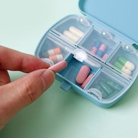Boîte à pilules portable à 6 compartiments, mini étui de rangement pour médicaments de voyage, étanche à l'humidité, conteneur pour capsules et comprimés, en stock