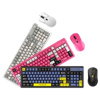 Clavier et souris sans fil personnalisés W1050, touches tricolores, Plug & Play, design ergonomique, stock disponible, double mode 2.4G, directement de l'usine.