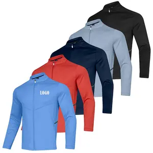 Sport wholesale hiking gym nylon jacket men sports full zipper breathable waterproof Windproof Thin luxury polyester jacket men