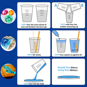 Yüksek şeffaflık derin dökün temizle 3:1 2 bileşen sıvı a B tutkal epoksi reçine nehir masa için - Product Image 5