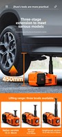 Cric hydraulique électrique 12V en alliage d'aluminium pour voiture, version tout-terrain, pompe à air télécommandée 3-en-1 pour le changement de pneus