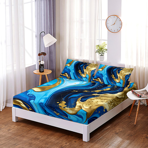 3D in kỹ thuật số giường đá cẩm thạch kết cấu tùy chỉnh mô hình 3 mảnh được trang bị tấm thiết lập - Product Image 6