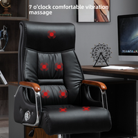 Chaise de bureau en cuir véritable Chaise pivotante inclinable pour dossier de maison inclinable avec repose-pieds rétractable