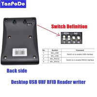 Lector de Corto Alcance UHF RFID, Reescribidor de Escritorio RS232/USB/Wiegand para Codificación de Etiquetas EPC, Escritura y Gestión de Activos