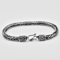 Bracelet en corde fait à la main, Bracelet en argent fait à la main, Bracelet en corde tressée