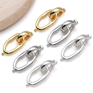 Cierre ovalado para pulsera, 10x26mm, plateado y dorado, conector de joyería DIY para accesorios creativos - Product Image 1